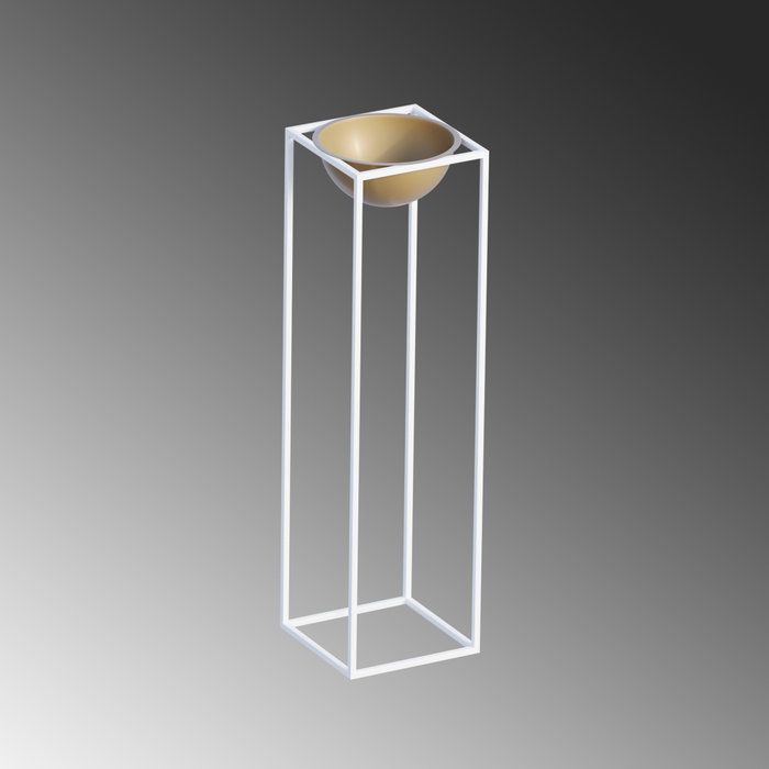 Aberto Design Maceta Decorativa GED-020-C Blanco y Dorado Aberto Design Maceta Decorativa GED-020-C Blanco y Dorado